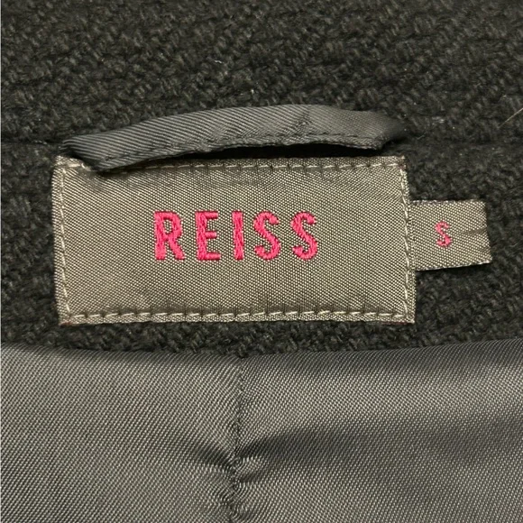 REISS Wool Viscose Blend Textured Full-Zip Cape Jacket